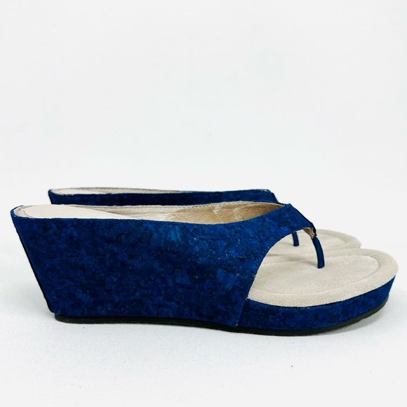 Donald J Pliner Gilles Woman's Blue Leather Upper Sandals - Picture 3 of 11